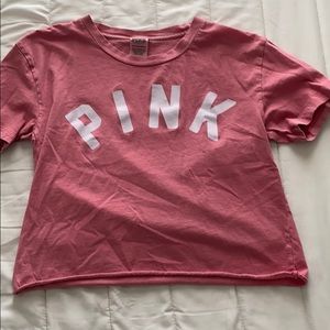 cropped pink short sleeve